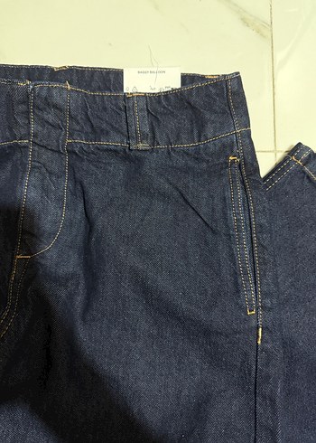 Bershka Lacivert Kadın Denim Fermuarlı Jean