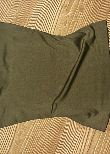 Haki Düz Kesim Crop - Görsel 2