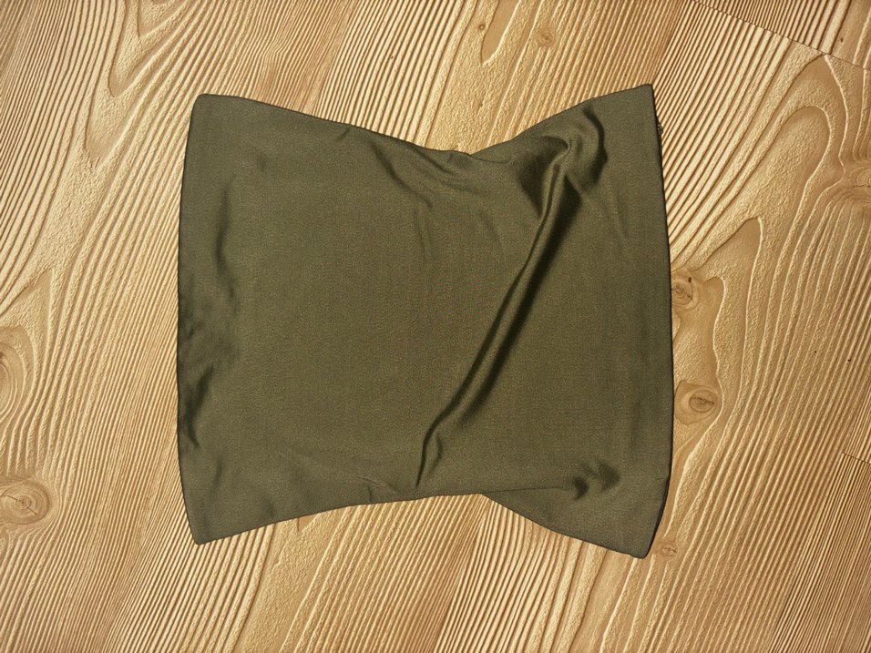 Haki Düz Kesim Crop - Görsel 2