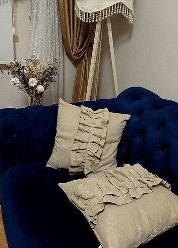 Kırlent fırfır detaylı 40×40 özel dikim  - Görsel 5