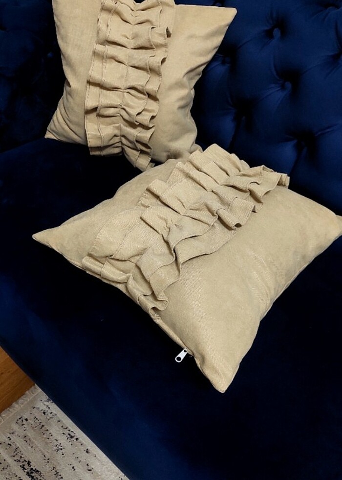 Kırlent fırfır detaylı 40×40 özel dikim  - Görsel 4