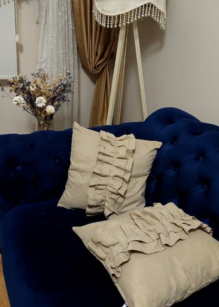 Kırlent fırfır detaylı 40×40 özel dikim  - Görsel 5