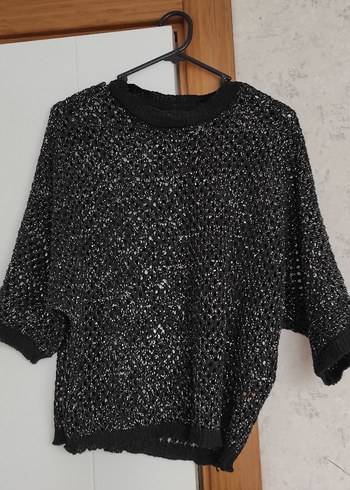 Siyah Örgü Kadın Kazak - Görsel 6