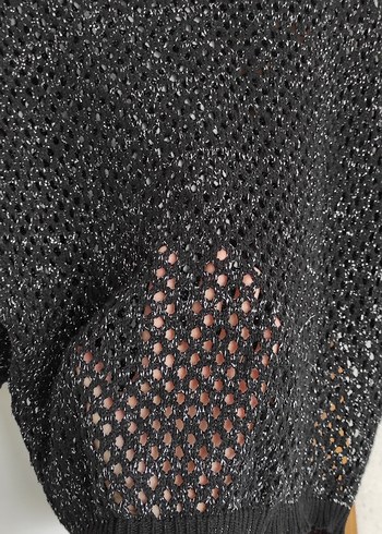 Siyah Örgü Kadın Kazak - Görsel 4