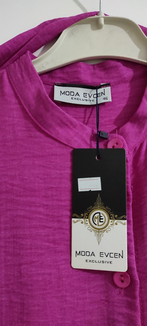 Mor Uzun Kollu Volanlı Uzun Elbise - Görsel 3