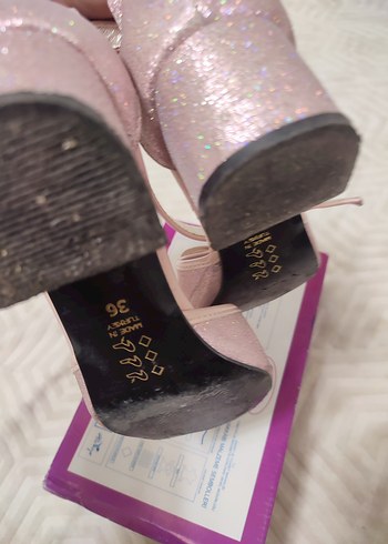 Elsa topuklu abiye ayakkabi - Görsel 5