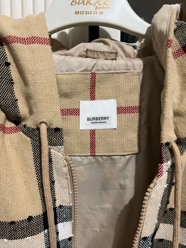 Bej Ekoseli Kapüşonlu erkek Ceket - Görsel 4