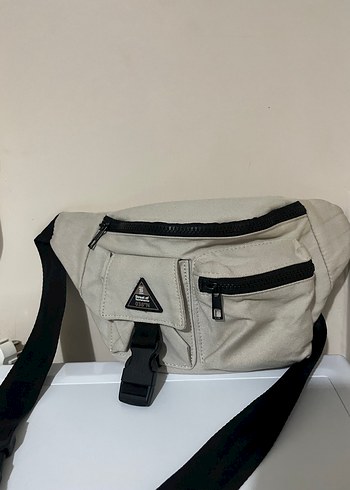 Bej erkek Bel Çantası Siyah Kayışlı - Görsel 2