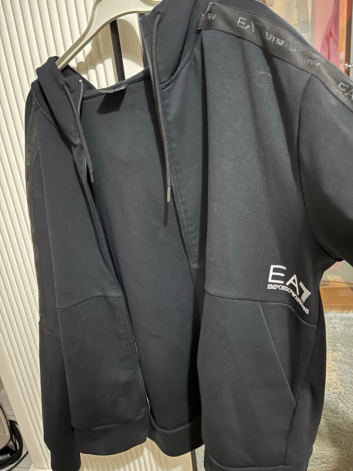 Erkek Siyah Fermuarlı Kapüşonlu Sweatshirt - Görsel 2