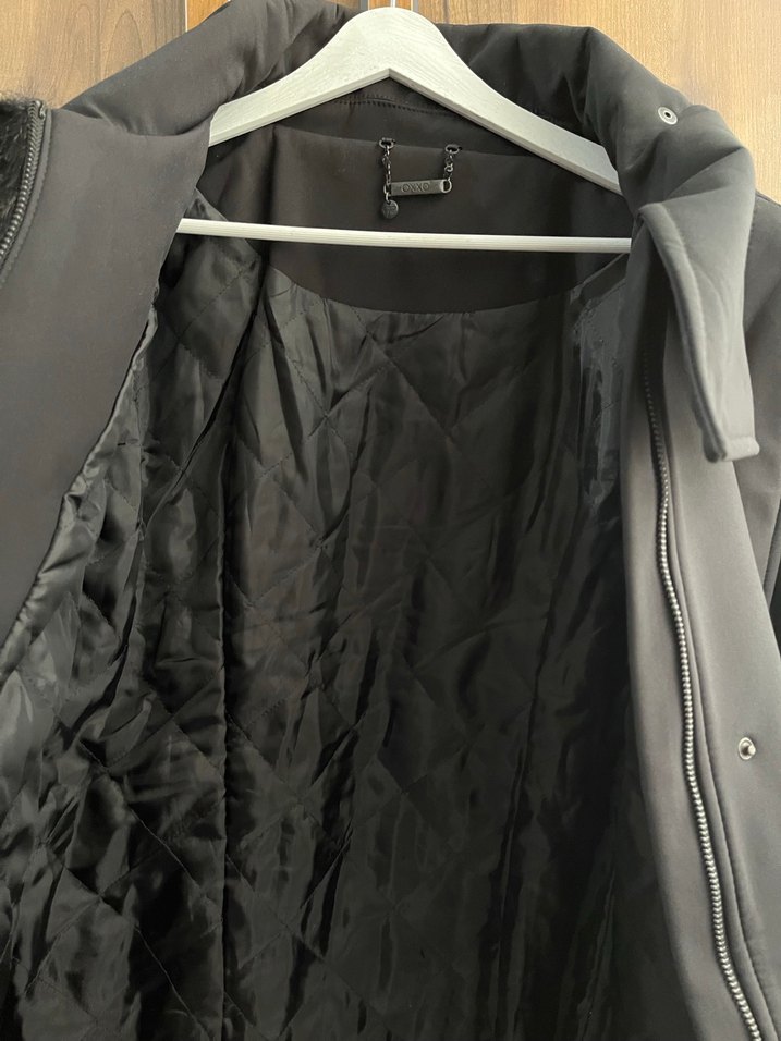 Oxxo Siyah Uzun Kadın kaban - Görsel 3