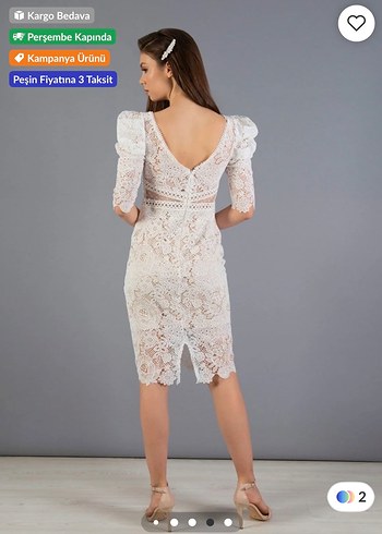 Carmen ekru nişan nikah elbisesi - Görsel 2