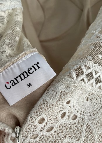 Carmen ekru nişan nikah elbisesi - Görsel 7