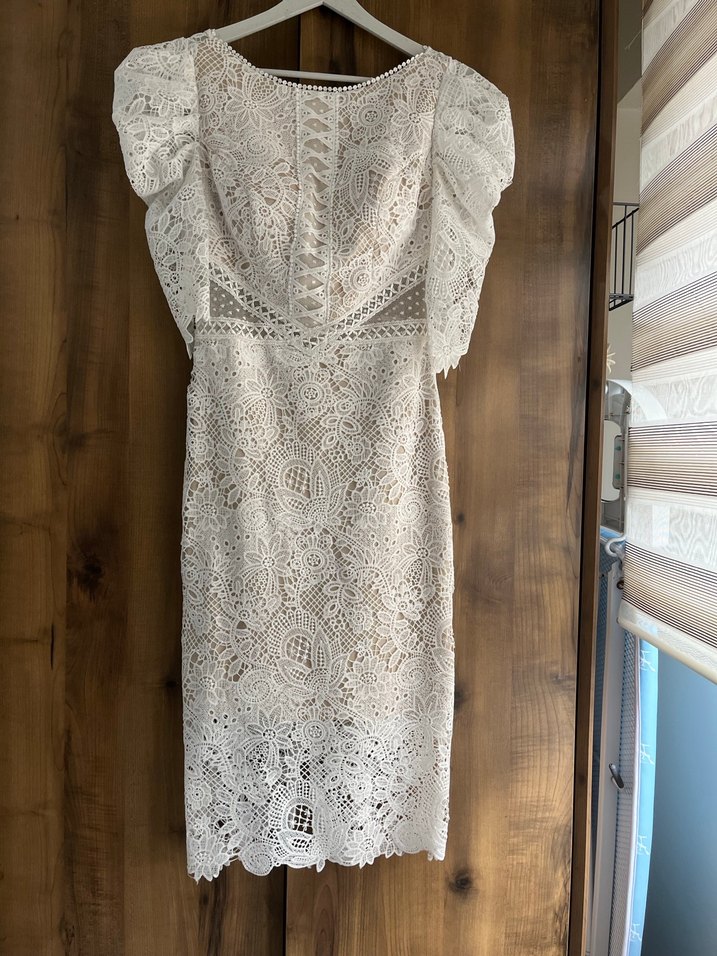 Carmen ekru nişan nikah elbisesi - Görsel 5