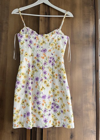 Zara Çiçek Desenli İnce Askılı Mini Elbise - Görsel 2
