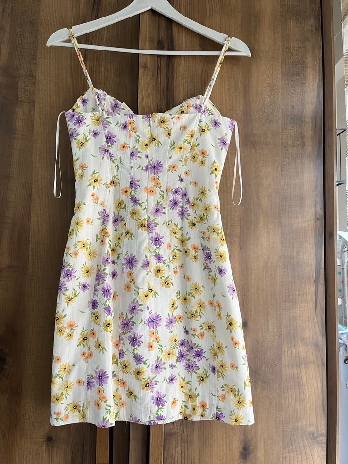 Zara Çiçek Desenli Mini Elbise - Görsel 2