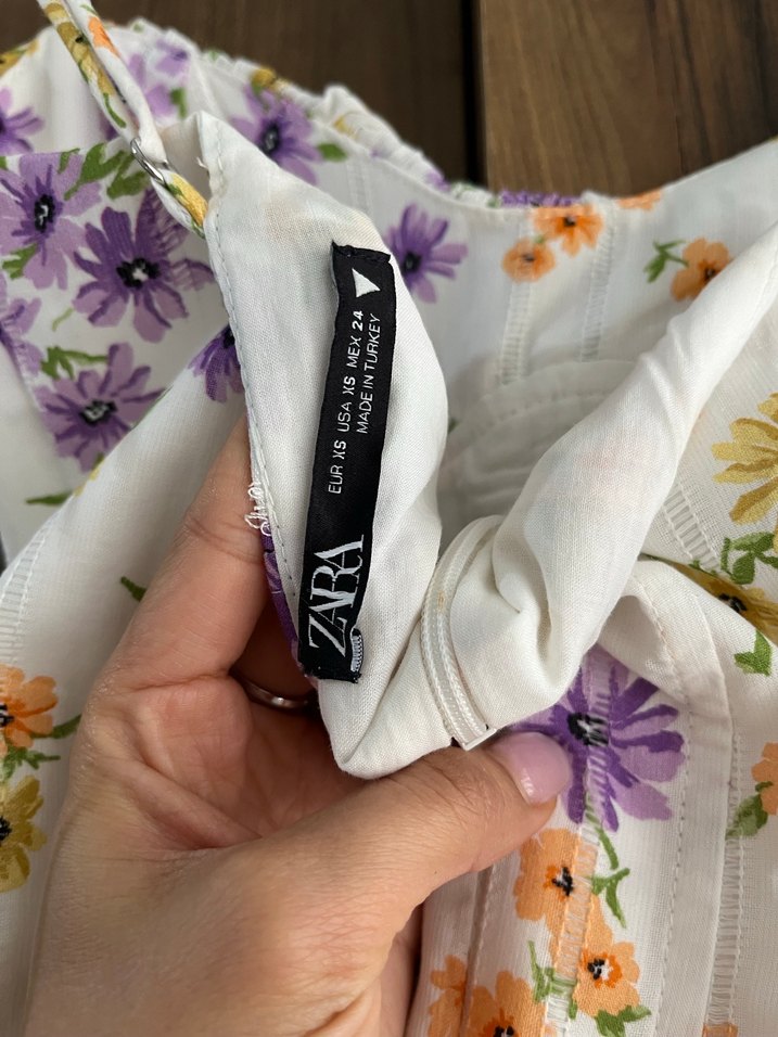 Zara Çiçek Desenli Mini Elbise - Görsel 3