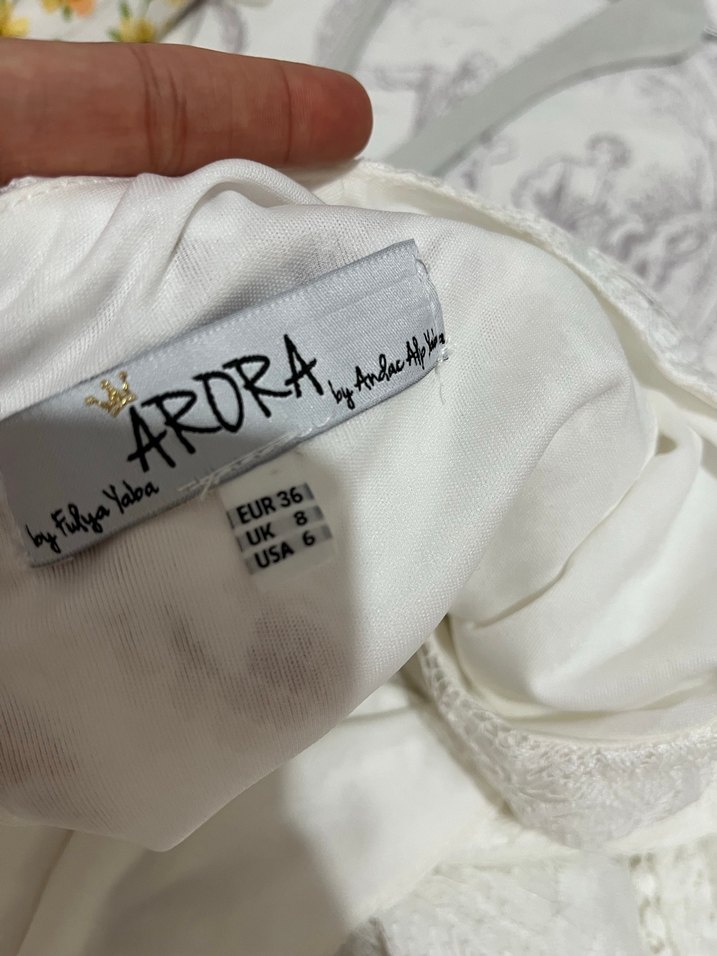 Beyaz Mini Gelinlik söz nişan elbisesi - Görsel 3