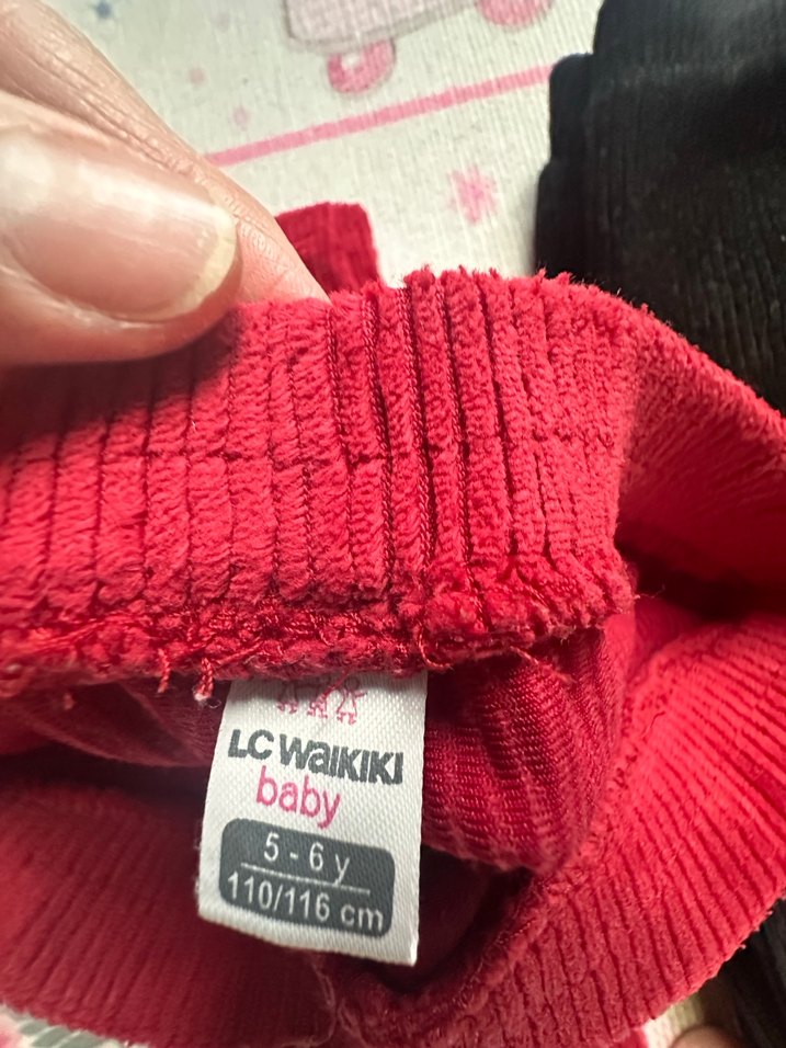 LCW Kız Çocuk Piliseli Tayt Seti kadife - Görsel 4