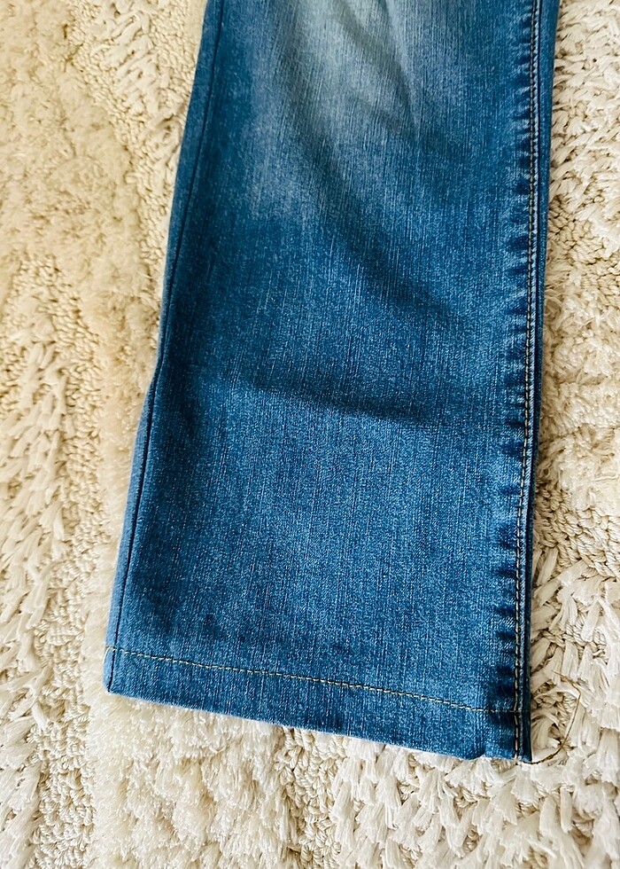 Boru paça likralı kot pantolon - Görsel 4