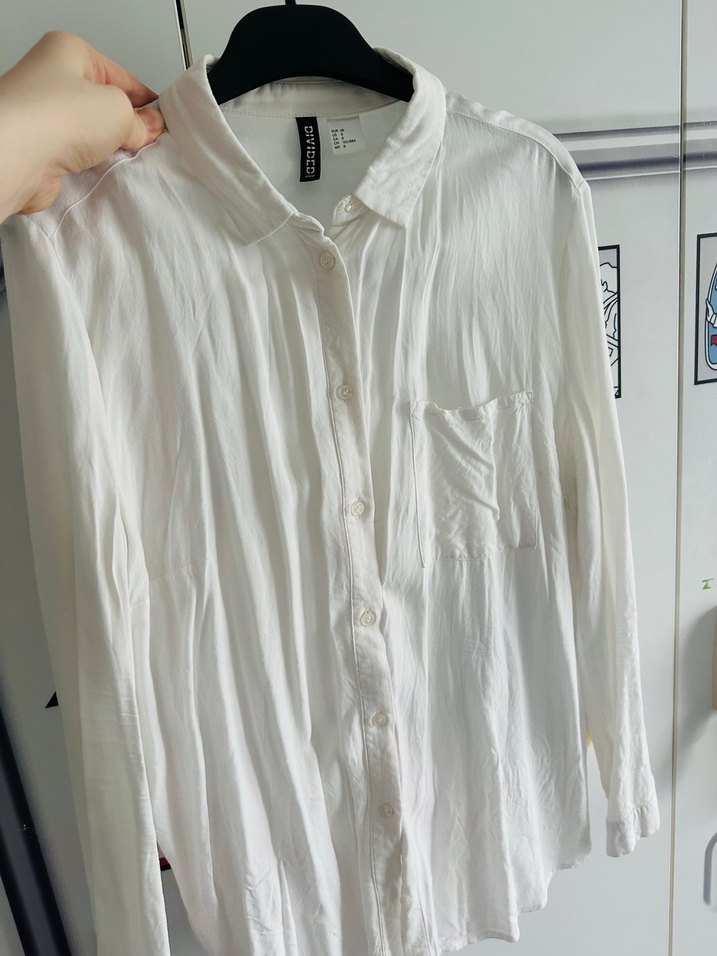 HM Beyaz Düğmeli Kadın Gömlek - Görsel 2