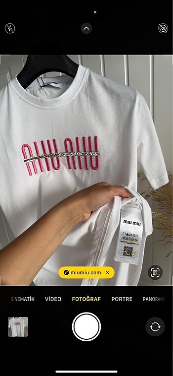 Miu Miu MM Taşlı Beyaz