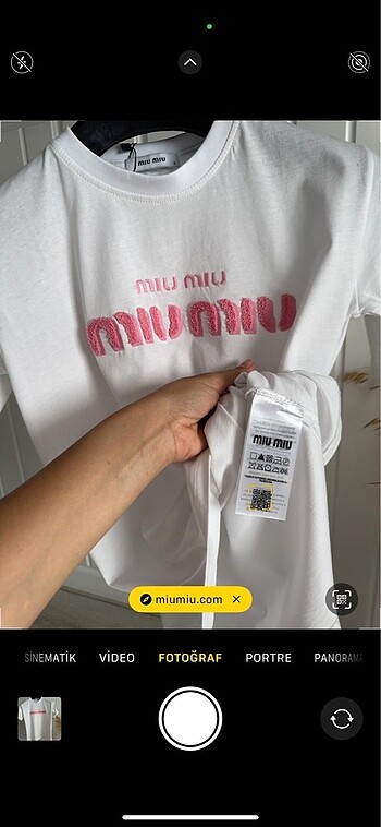 Miu Miu MM Baskılı Beyaz