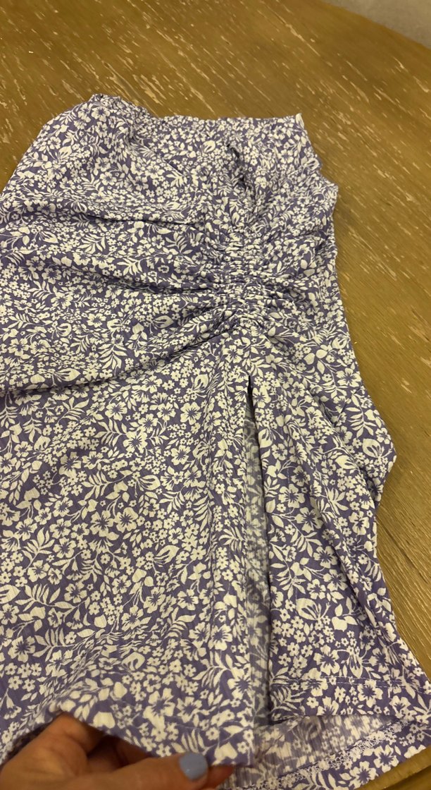 Mor Bağlamalı Drapeli Midi Etek - Görsel 4