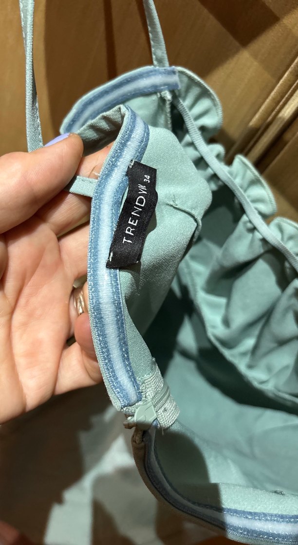 Yeşil Keten Elbise, Askılı ve göğsü büzgülü - Görsel 3