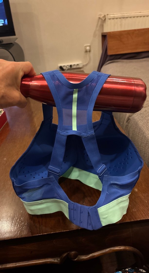 Mavi Spor Sütyeni, Midi Boy, Düz Desen - Görsel 2