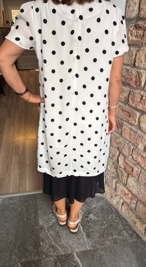 Puantiye Desenli Uzun Salaş Elbise - Görsel 2