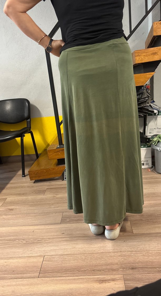 Kadın Haki  Uzun Salaş Etek - Görsel 3