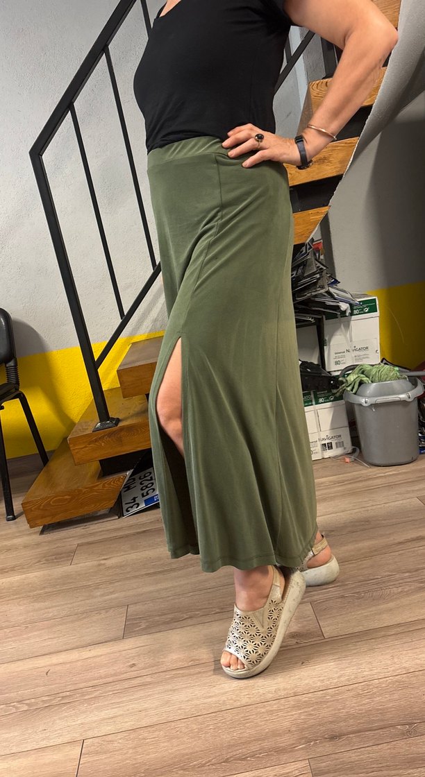 Kadın Haki  Uzun Salaş Etek - Görsel 2