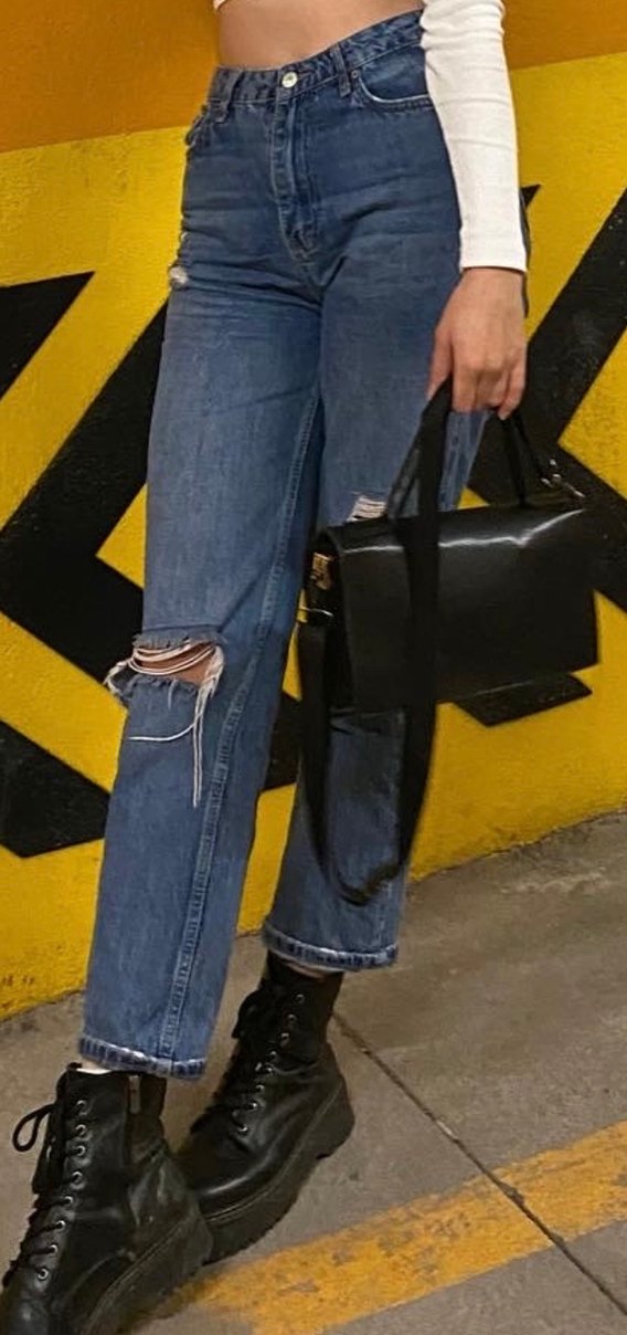 TRENDYOL Mavi Tie-Dye Kadın Kot Pantolon - Görsel 3