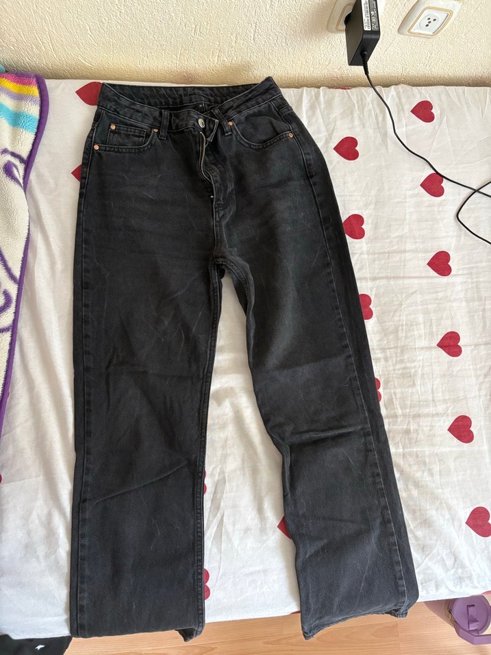 Düğmeli Siyah  Kadın Jean - Görsel 2