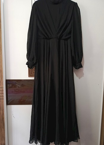 Uzun Siyah Gotik Kadın Elbise