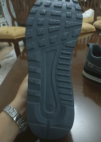 44 Beden gri Renk Gri Bağcıklı Erkek Spor Ayakkabı