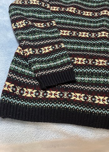 xl Beden Desenli Örgü Unisex Kazak