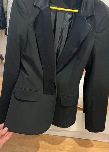 Siyah Düğmeli Kadın Blazer Ceket - Görsel 3