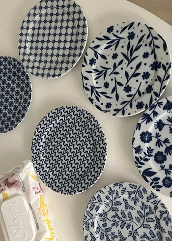 Koyu Mavi Desenli Tabak Seti - Görsel 2