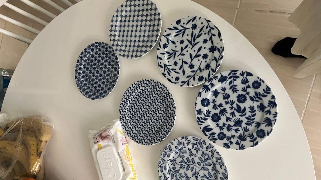 Koyu Mavi Desenli Tabak Seti - Görsel 2