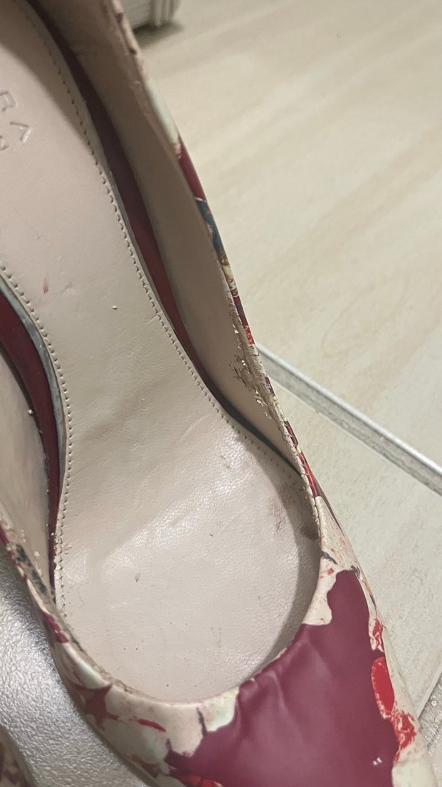 Çiçek Desenli Pastel Stiletto Topuklu Kadın Ayakkabı - Görsel 5