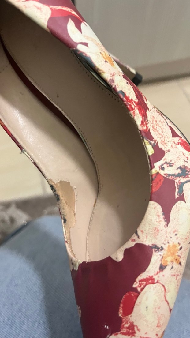 Çiçek Desenli Pastel Stiletto Topuklu Kadın Ayakkabı - Görsel 4