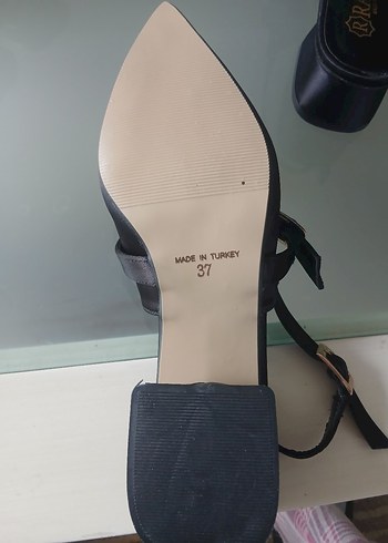 Klasik Siyah saten metal Tokalı Topuklu Kadın Ayakkabı - Görsel 5