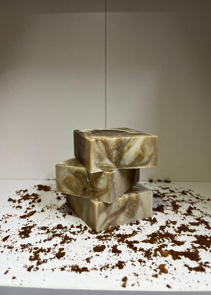 KAHVE SABUNU(KİL-KAKAO-KAHVELİ) #zeytinyağı #banyo #vücutbakımı - Görsel 4