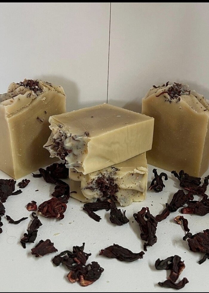 Nar çiçeği (hibiskus) sabunu #nar çiçeği #sabun #cilt #banyo - Görsel 3