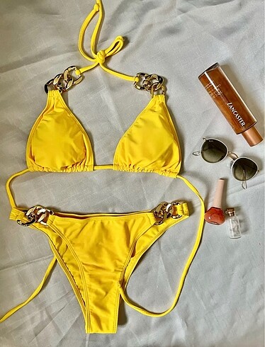 Sarı gold detay bikini takımı ????????