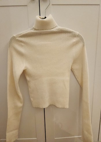 Krem Kadın Boğazlı Triko Kazak - Görsel 2