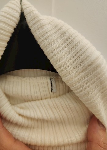 Krem Kadın Boğazlı Triko Kazak - Görsel 5