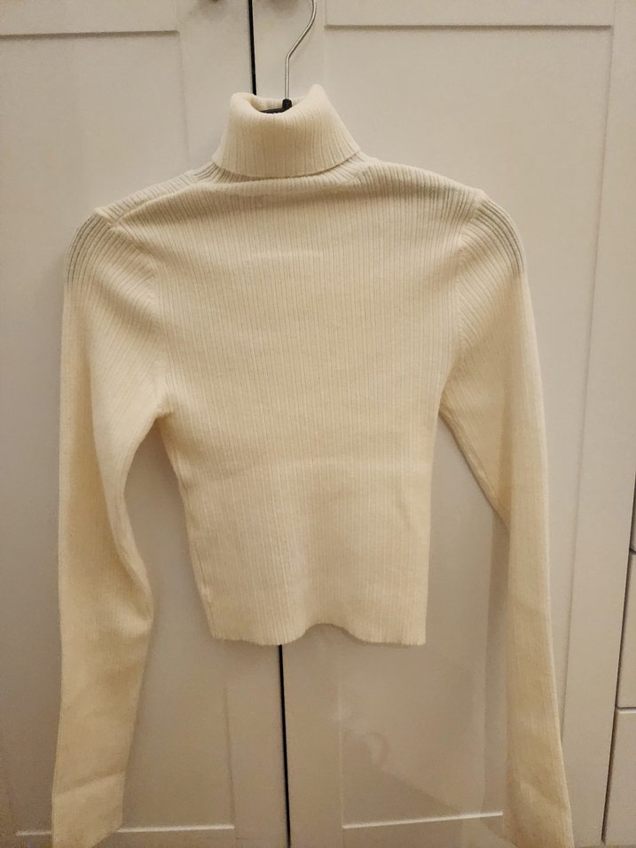 Krem Kadın Boğazlı Triko Kazak - Görsel 2