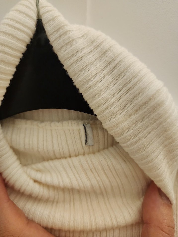 Krem Kadın Boğazlı Triko Kazak - Görsel 5